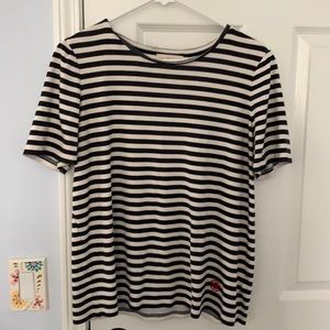 Tory Burch Striped Short-Sleeve Top